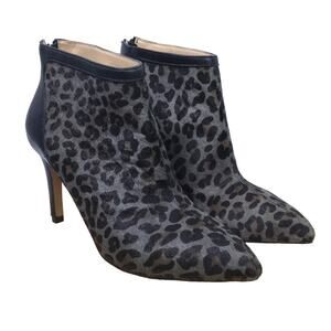 Adrienne Vittadini Av-Nyla Calf Hair Leather Pointed Toe Zip Ankle Bootie 7.5M